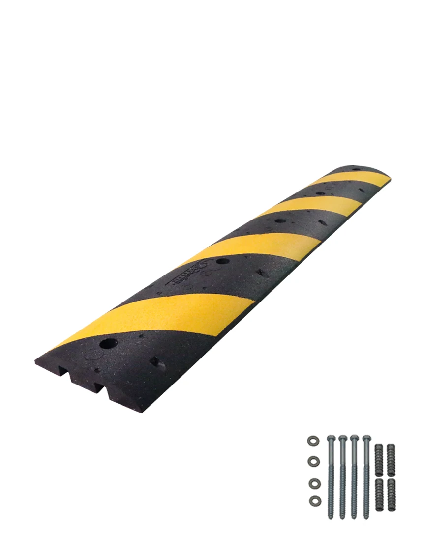 6\u0027 Clearline® Heavy Duty Rubber Speed Bump with Five (5) 5\" Lag Bolts