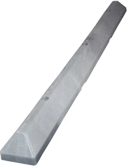 6\u0027 Gray Recycled Plastic \u0027Commercial\u0027 Parking Block w/three 12\" Galvanized Steel Spikes