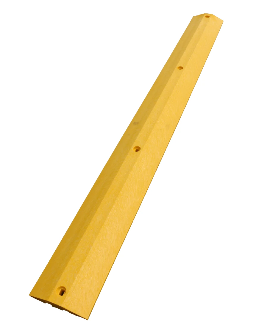 8\u0027 Yellow \u0027Economy\u0027 Recycled Plastic Speed Bump with 5\" Lags \u0026 Anchors