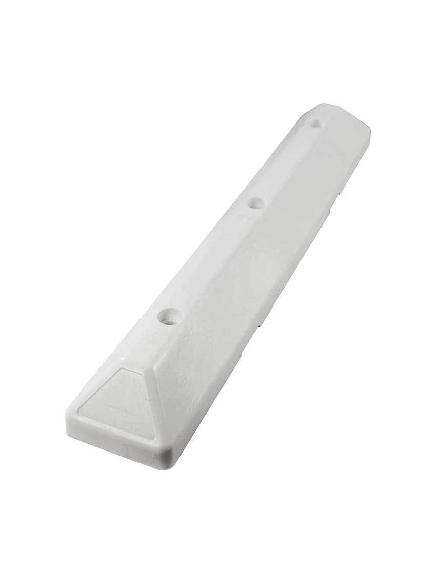 3\u0027 White Recycled Plastic Commercial Parking Block w/ 18\" Galvanized Steel Spikes