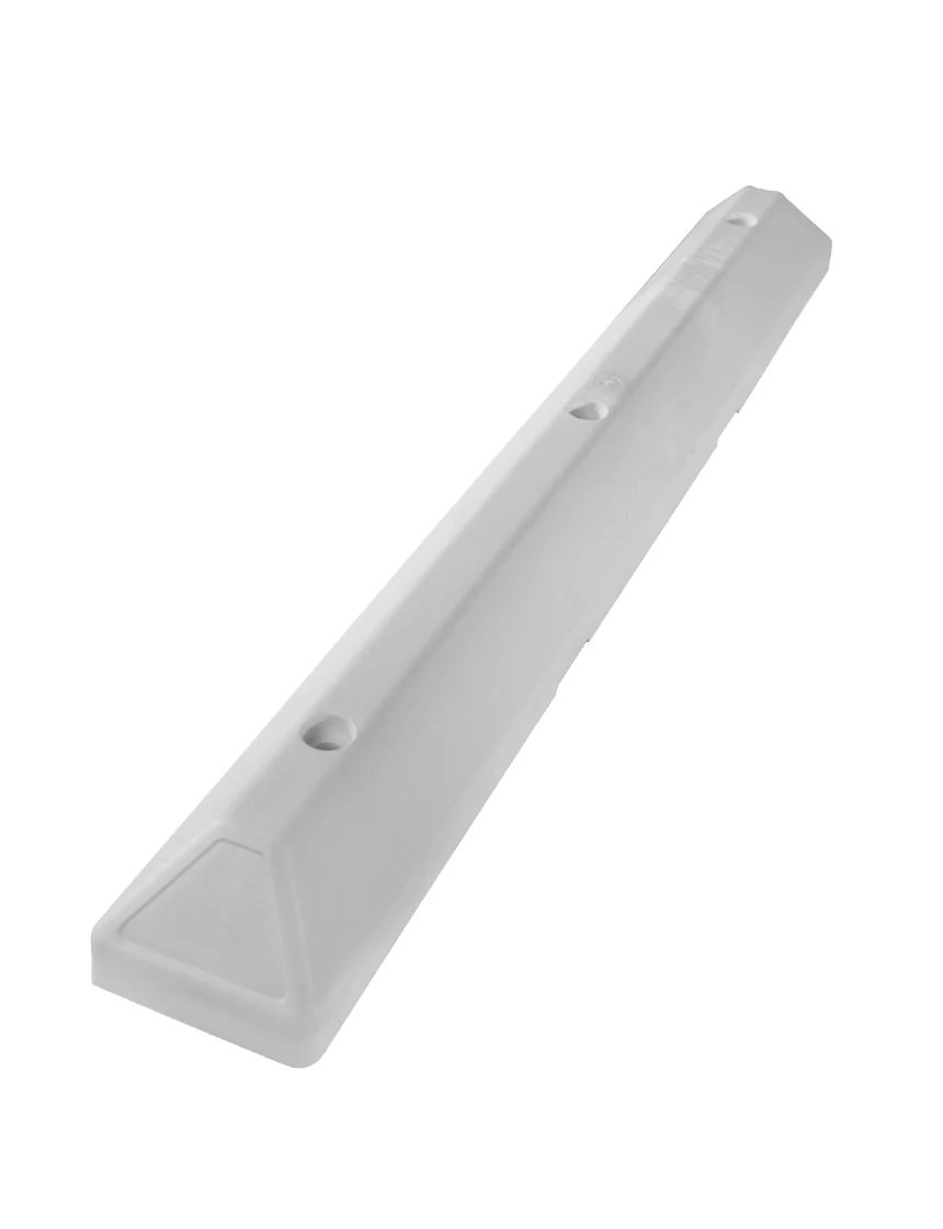 4\u0027 White Recycled Plastic Commercial Parking Block w/ 12\" Galvanized Steel Spike Fasteners