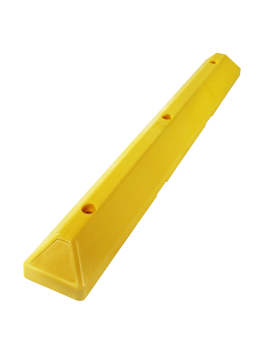 4\u0027 Yellow Commercial Parking Block w/ Wedge-Bolt Fasteners For Concrete