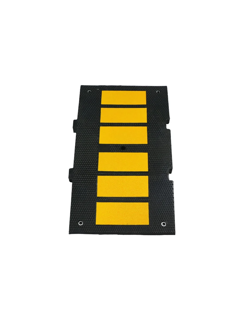 Economy Recycled Rubber Speed Hump Section, 36\"L x 20\"W x 2\"T w/14\" Galvanized Rebar Spikes