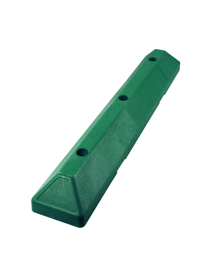 3\u0027 Ev Green Recycled Plastic Commercial Parking Block w/ 14\" Galvanized Rebar Steel Spikes