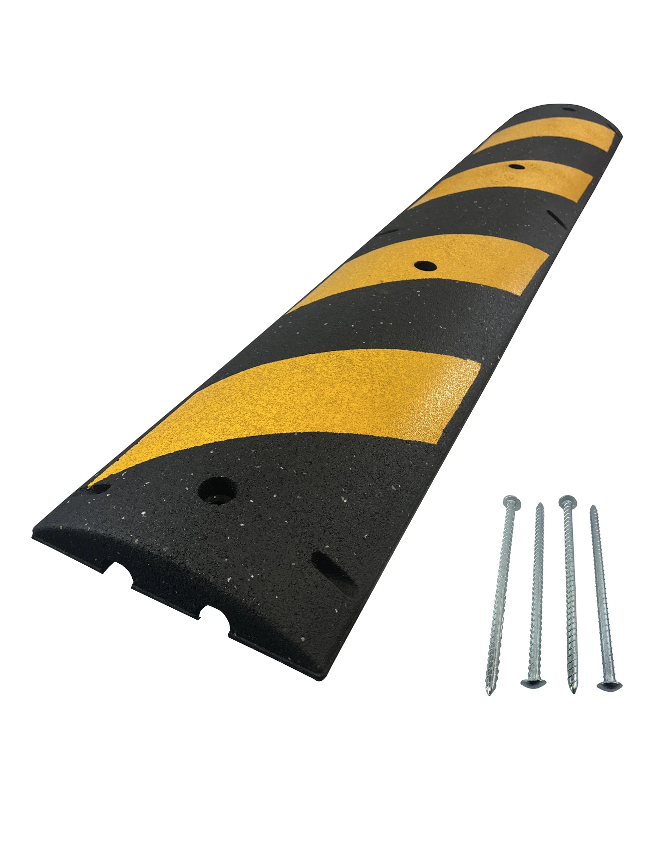 6\u0027 GUMA Standard Duty Rubber Speed Bump with Five (5) 14\" Galvanized Rebar Spikes
