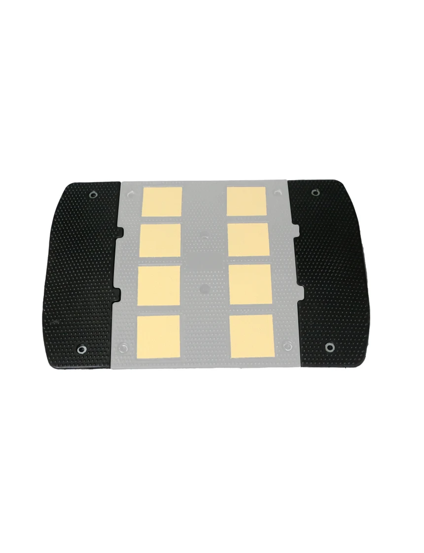 Mini Recycled Rubber Speed Hump End Cap Kit w/14\" Galvanized Rebar Spikes (1 Male \u0026 1 Female)