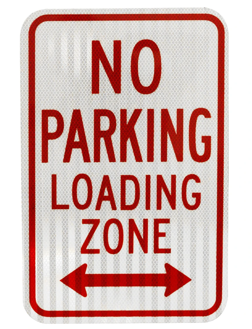 No Parking Loading Zone w/ Double Arrow Aluminum Composite Material Acm