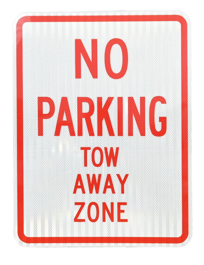 18\" X 24\" No Parking Tow Away Zone Sign, High Intensity (Hi) Grade Reflective