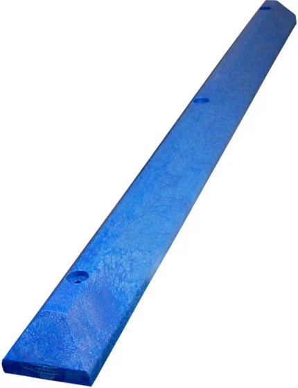 6\u0027 Blue, Heavy-Duty Solid Recycled Plastic Parking Block w/ 8\" Lags \u0026 Anchors