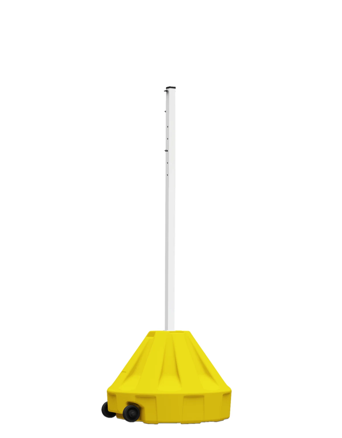 Roll-A-Post Portable Sign Post, 24\" Yellow Base w/ 60\" Tall White Post