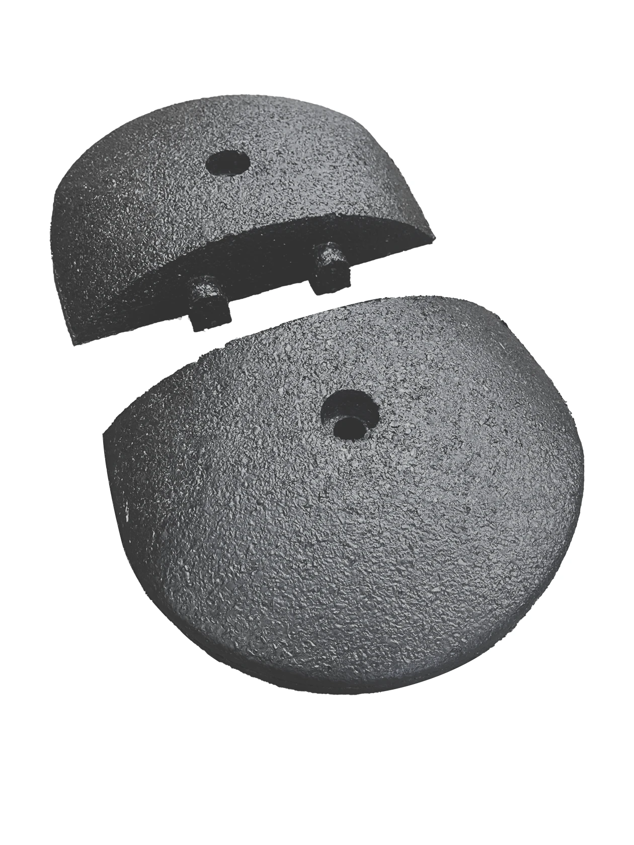 Pair Of 9\" Rounded End Caps For Guma Rubber Speed Bumps w/14\" Galvanized Rebar Spikes