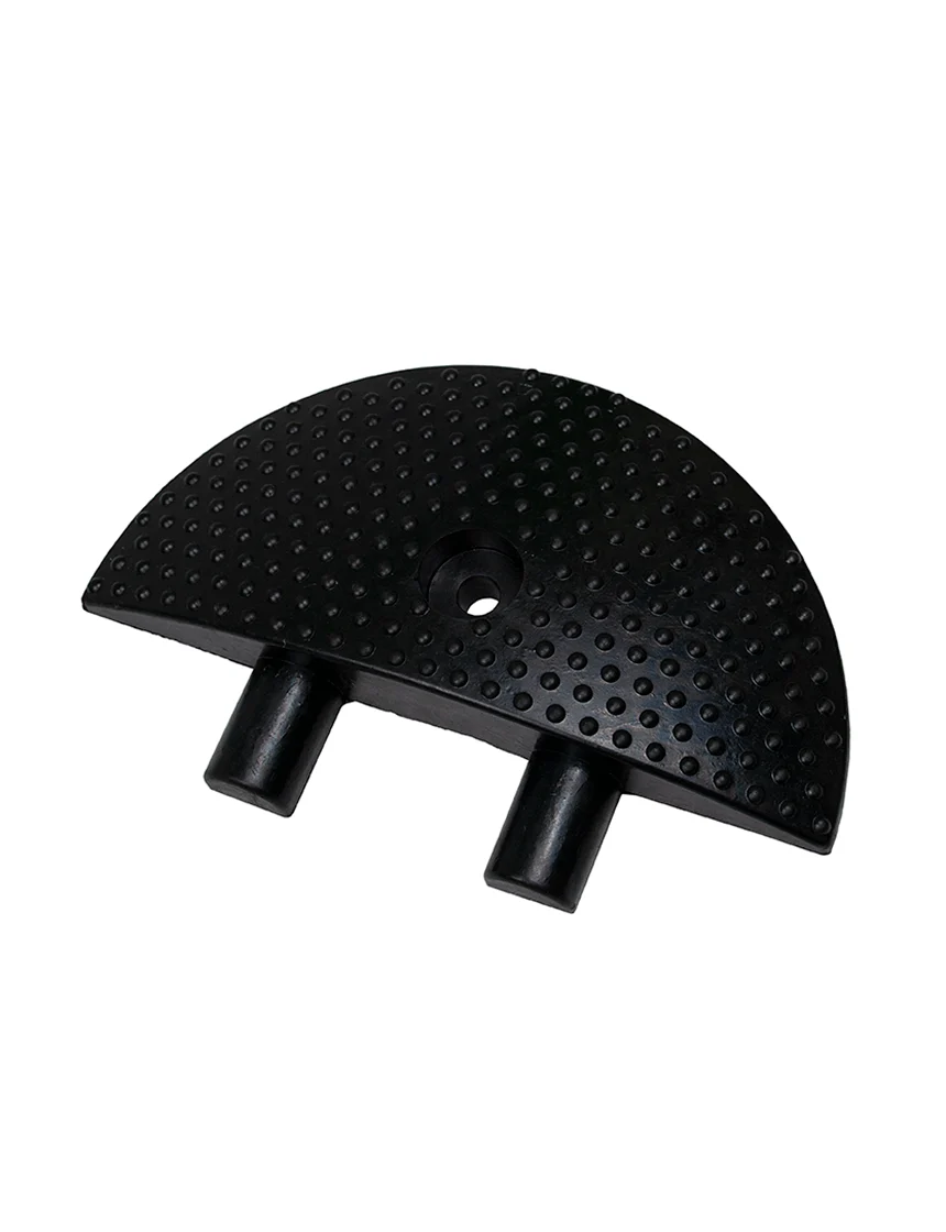 6\" Rounded End Cap For Rubber Speed Bump w/18\" Heavy-Duty Galvanized Steel Spike