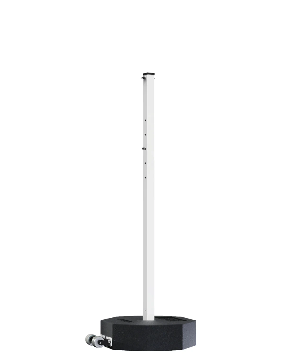 60 lbs Rubber Base w/ Wheels \u0026 60\" White Sign Post