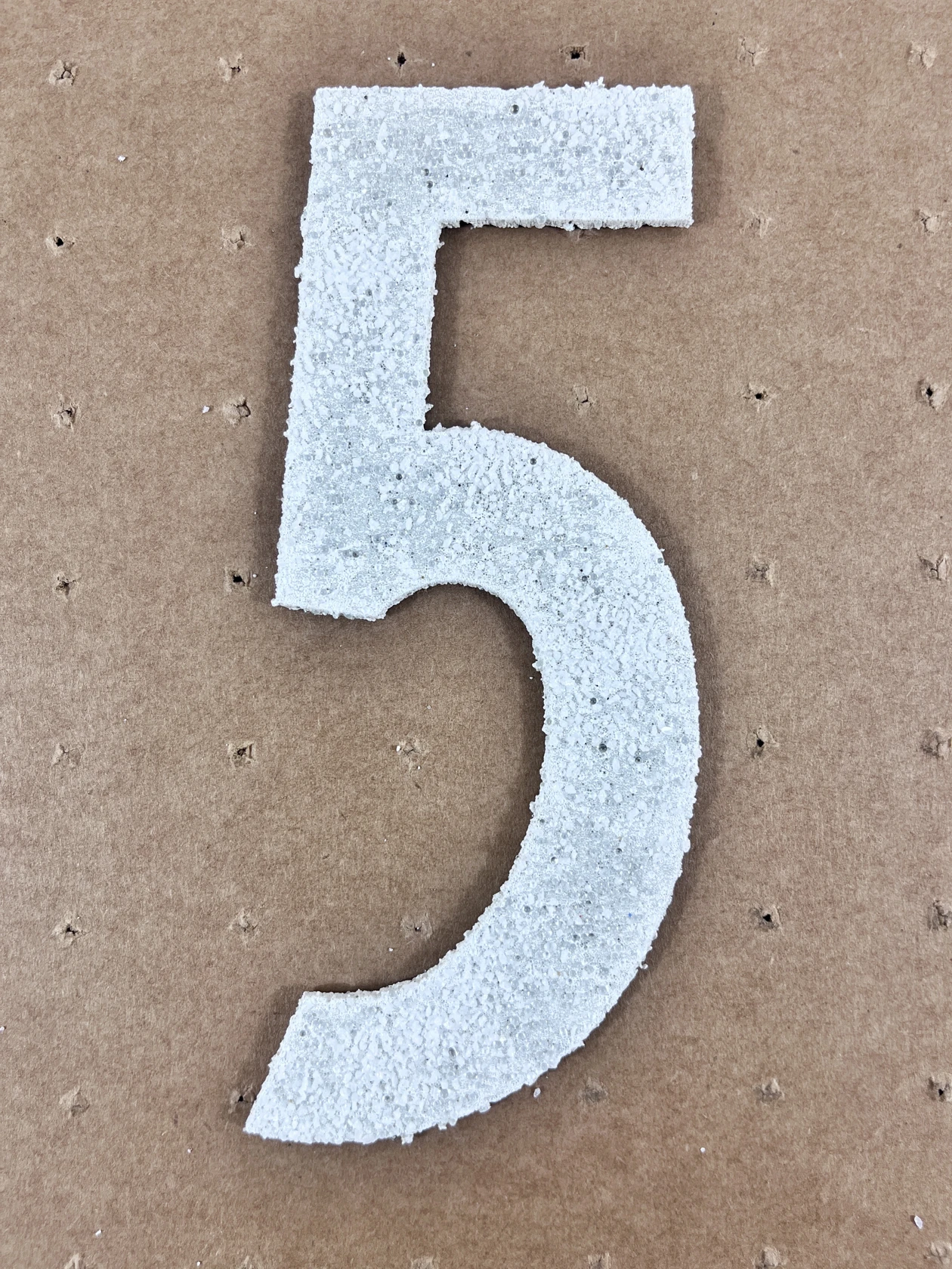 6\" Tall, White, PPG Reflective Premark Thermoplastic Number 5