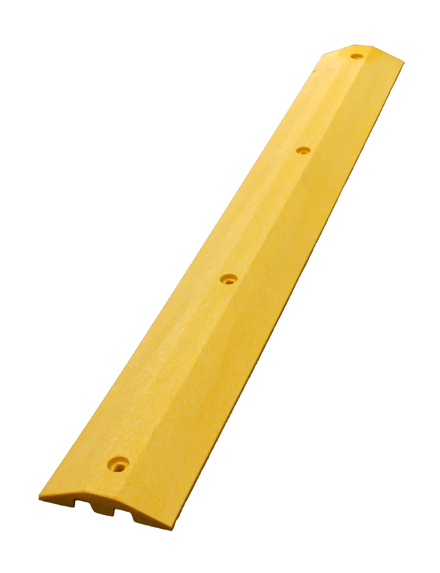6\u0027 Yellow \u0027Economy\u0027 Recycled Plastic Speed Bump w/ Lags \u0026 Anchors