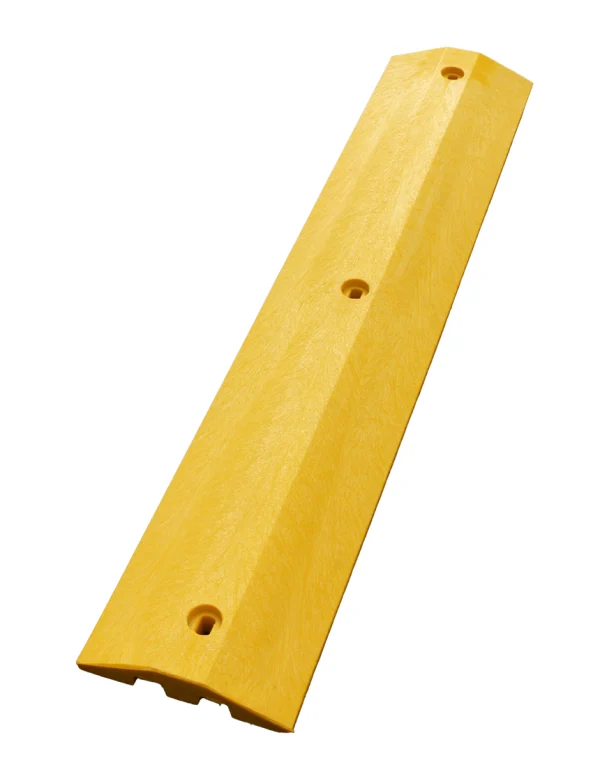 4\u0027 Yellow \u0027Economy\u0027 Recycled Plastic Speed Bump w/18\" Galvanized Steel Spikes