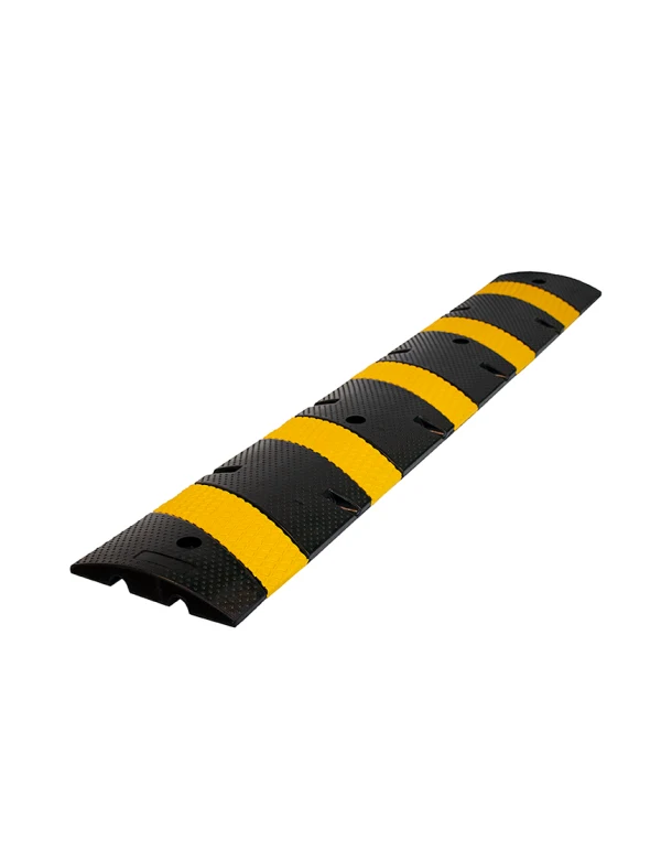 6\u0027 Economy Black \u0026 Yellow Rubber Speed Bump with No Mounting Hardware