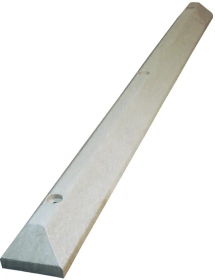 6\u0027 Gray, Heavy-Duty Solid Recycled Plastic Parking Block w/12\" Galvanized Steel Spikes