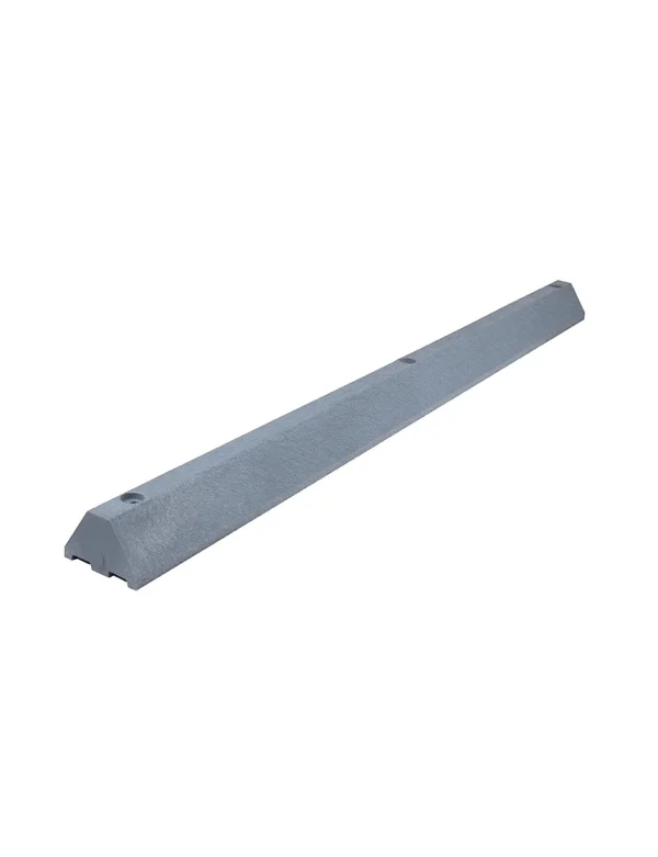 6\u0027, 4\" Tall, \u0027Industrial\u0027 Gray Recycled Plastic Parking Block w/8\" Lag Bolts \u0026 Anchors