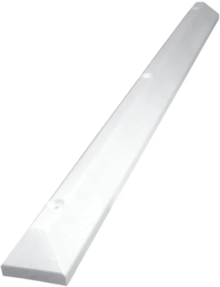 6\u0027 White, Heavy-Duty Solid Recycled Plastic Parking Block w/12\" Galvanized Steel Spikes