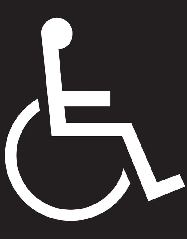 39\" X 38\" PPG Reflective White Thermoplastic Handicapped Symbol