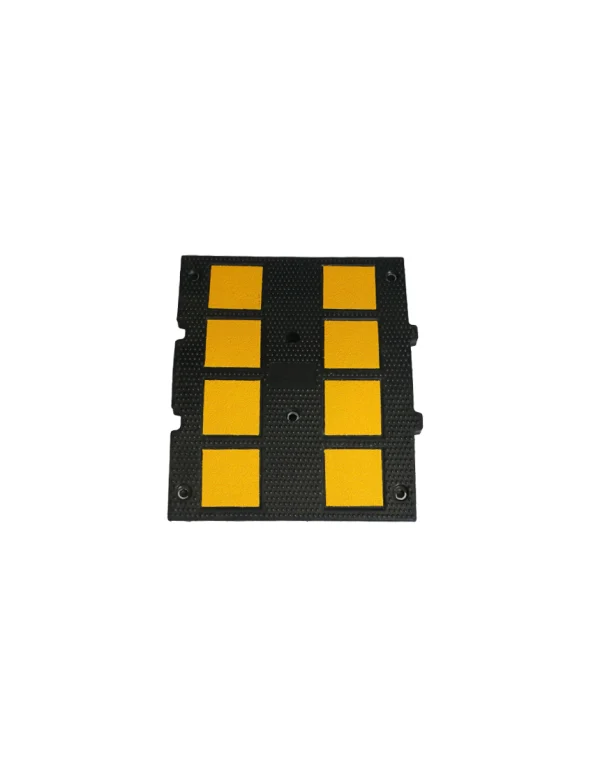 Mini Recycled Rubber Speed Hump Section, 24\" L X 20\" W X 2\" T w/3\" Concrete Fasteners