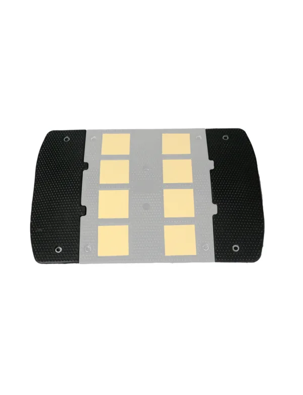 Mini Recycled Rubber Speed Hump End Cap Kit w/12\" Galvanized Spikes (1 Male \u0026 1 Female)