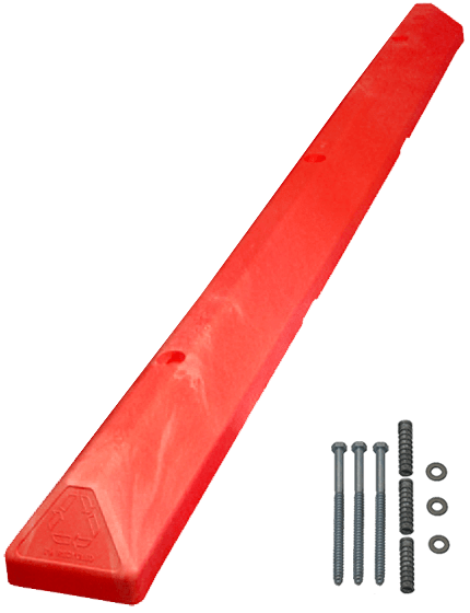 6\u0027 Red \u0027Commercial\u0027 Parking Block w/8\" Lags \u0026 Anchors