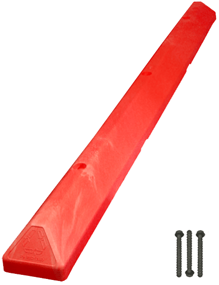 6\u0027 Red \u0027Commercial\u0027 Parking Block with three (3) Wedge-Bolt fasteners for Concrete