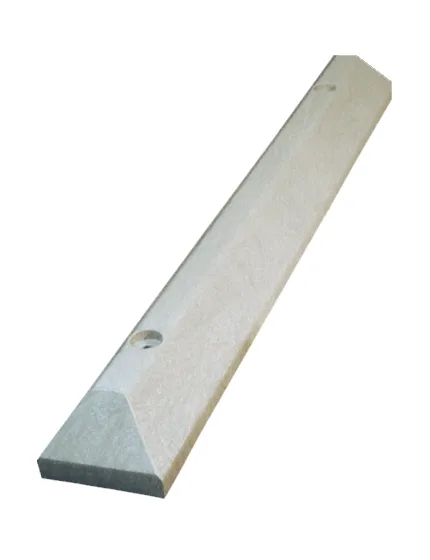 4\u0027 Gray, Heavy-Duty Solid Recycled Plastic Parking Block w/5\" Concrete Fasteners