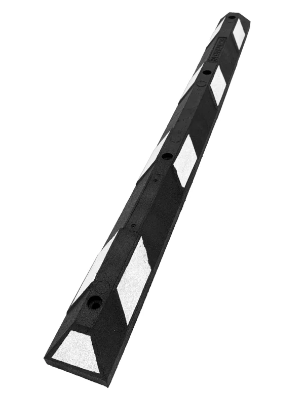 6 ft rubber parking blocks 18 galvanized steel spikes black white reflective