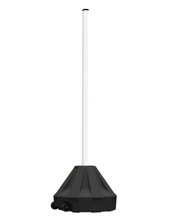 Roll-A-Post Portable Sign Post, 24\" Black Base w/ 72\" Tall White Post