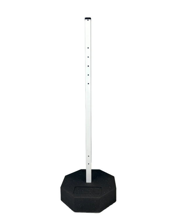60 lbs Rubber Base (w/O Wheels) \u0026 60\" White Sign Post