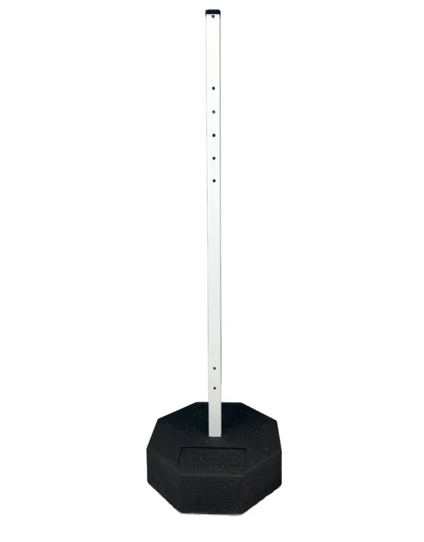 60 lbs Rubber Base (w/O Wheels) \u0026 72\" White Sign Post
