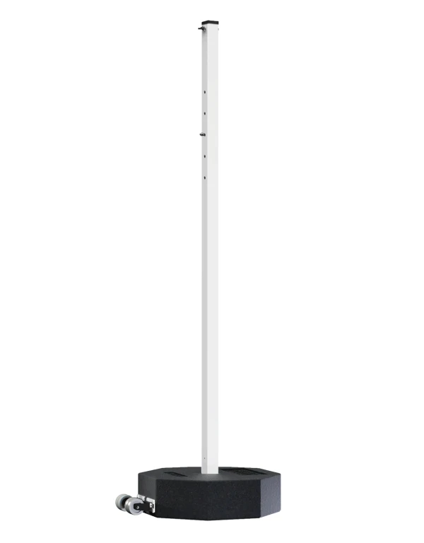 60 lbs Rubber Base w/ Wheels \u0026 72\" White Sign Post
