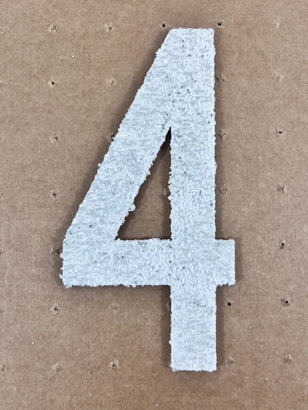 6\" Tall, White, PPG Reflective Premark Thermoplastic Number 4