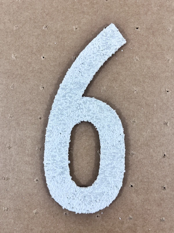 12\" Tall, White, PPG Reflective Premark Thermoplastic Number 6