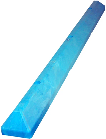 6\u0027 Blue Recycled Plastic \u0027Commercial\u0027 Parking Block w/three 18\" Galvanized Steel Spikes