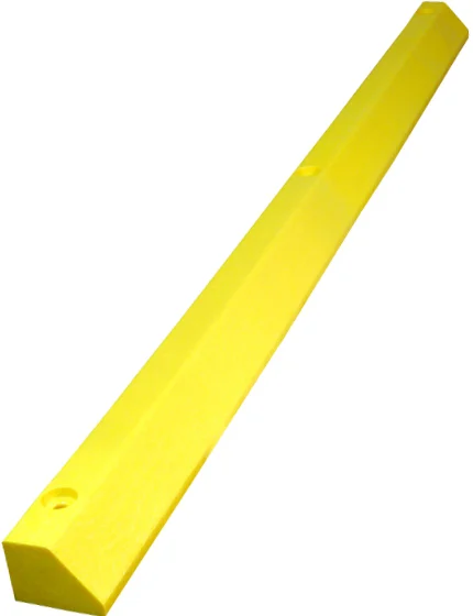 6\u0027 Yellow, Economy Solid Recycled Plastic Parking Block w/5\" Concrete Fasteners