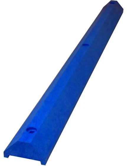 6\u0027, 4\" Tall, \u0027Industrial\u0027 Blue Recycled Plastic Parking Block w/Concrete Fasteners