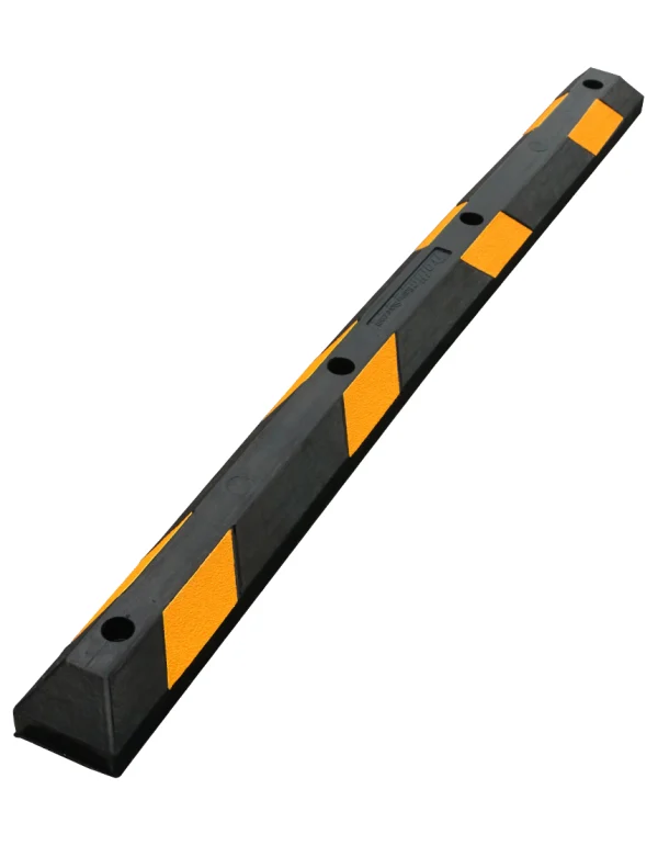 6\u0027 Low-Profile Rubber Parking Block w/ Yellow Reflective Stripes
