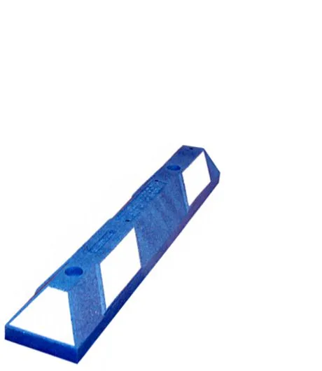 3\u0027 Recycled Rubber Parking Block - Blue/White Reflective