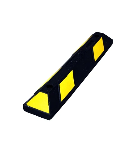 3\u0027 Recycled Rubber Parking Block - Black/Yellow Reflective