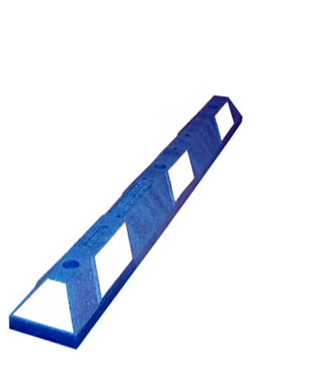 4\u0027 Recycled Rubber Parking Block w/Blue Reflective Tape \u0026 Lag Bolts for Concrete