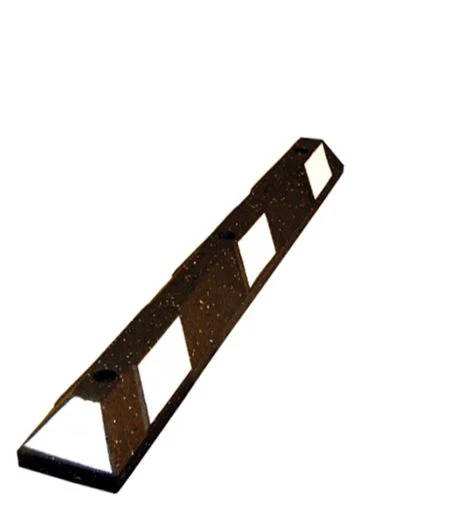 4\u0027 Recycled Rubber Parking Block w/White Reflective Tape \u0026 LDT Fasteners for Concrete