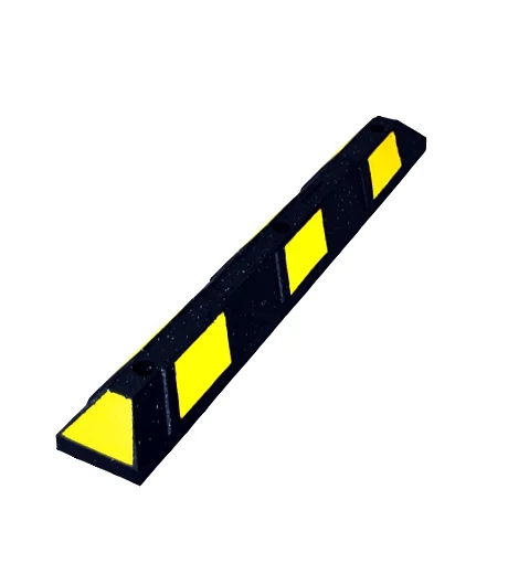 4\u0027 Recycled Rubber Parking Block w/Yellow Reflective Tape \u0026 Lag Bolts for Concrete