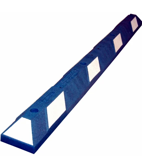 6\u0027 Blue Recycled Rubber Parking Block w/White Reflective Tape \u0026 Lag Bolts for Concrete