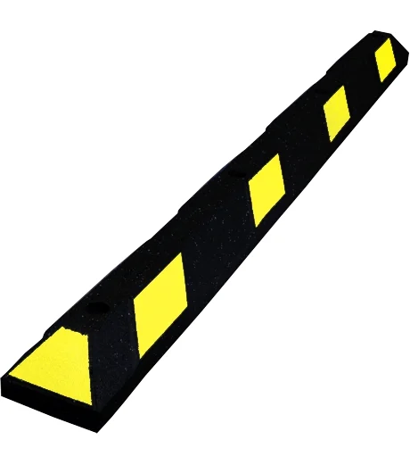 6\u0027 Recycled Rubber Parking Block w/Yellow Reflective Tape \u0026 Lag Bolts for Concrete