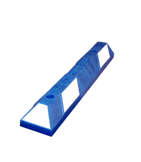 3' Recycled Rubber Parking Block - Blue/White Reflective