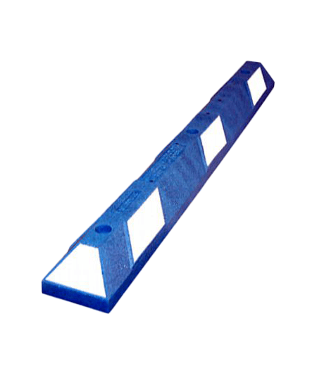 4' Recycled Rubber Parking Block - Blue/White Reflective